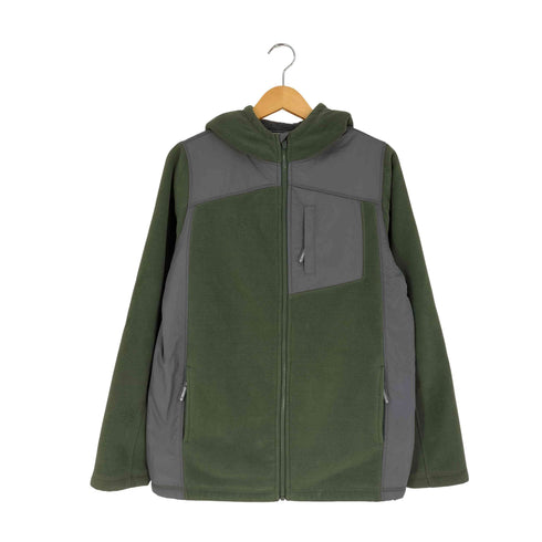 ランズエンド LANDS END 2トーン フリース ジップアップパーカー ジャケット メンズ import:XL