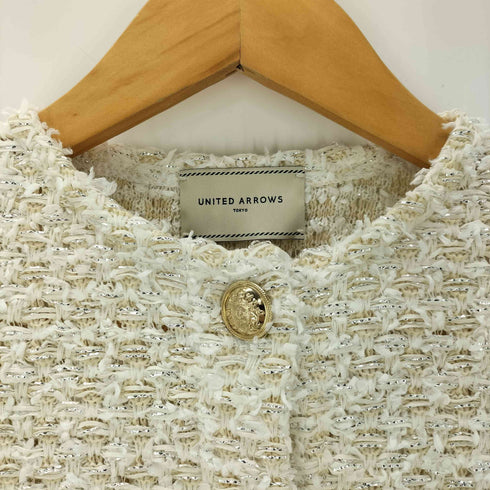 ユナイテッドアローズ UNITED ARROWS ファンシーツイードカーディガン 金ボタン レディース