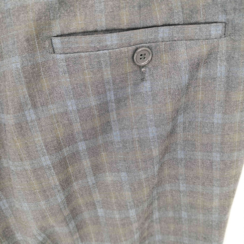 ZIGNONE イタリア製 ウール チェック 2タックスラックスパンツ メンズ USA 35