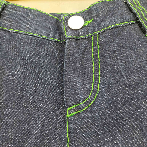 ボッテガヴェネタ BOTTEGA VENETA グリーンステッチストレートデニムパンツ レディース JPN:34
