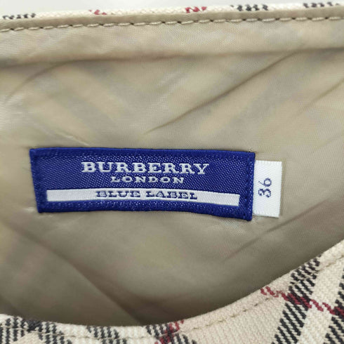 バーバリーブルーレーベル BURBERRY BLUE LABEL ノバチェック柄膝上スカート レディース 36