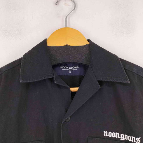ヌーングーンズ NOON GOONS ロゴ刺繍 S/S 開襟シャツ ボックスシルエット メンズ JPN:XS