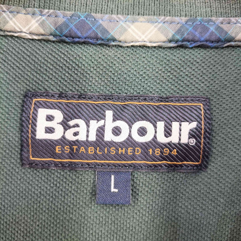 バブアー Barbour タータン切替半袖ポロシャツ メンズ import:L