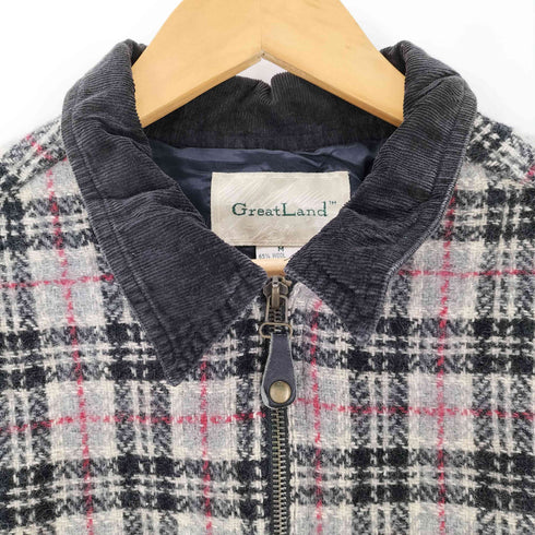 GREATLAND ウール混 チェック柄 ハーフジッププルオーバー メンズ JPN:M