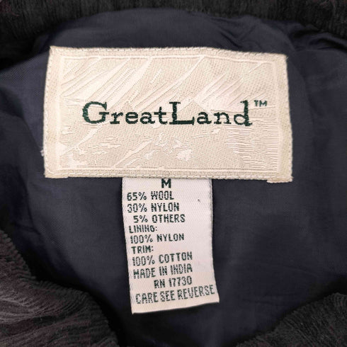 GREATLAND ウール混 チェック柄 ハーフジッププルオーバー メンズ JPN:M