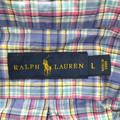 ラルフローレン RALPH LAUREN ポニー刺しゅう マドラスチェック ボタンダウンシャツ メンズ JPN:L
