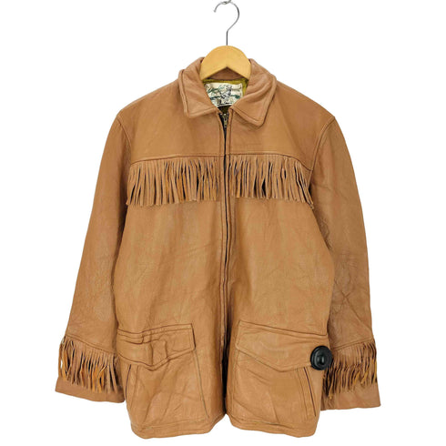 70S~ CUSTOM COAT ディアスキン フリンジ付き レザージャケット メンズ