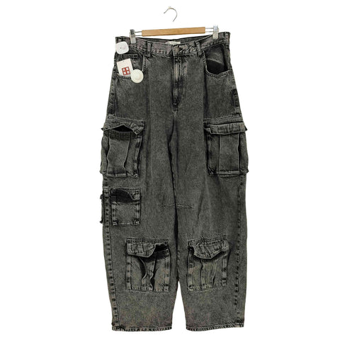 ザラ ZARA ユーティリティカーゴデニムパンツ メンズ JPN:44