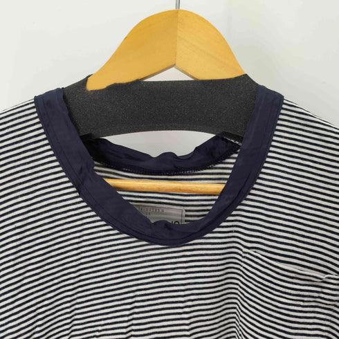 サカイ Sacai 異素材切替 ボーダー クルーネック S/S Tシャツ レディース 05