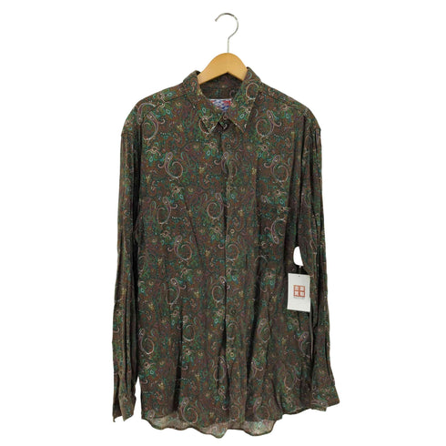 AZZURRA イタリア製 ペイズリー柄 レギュラーカラーシャツ メンズ import:XL