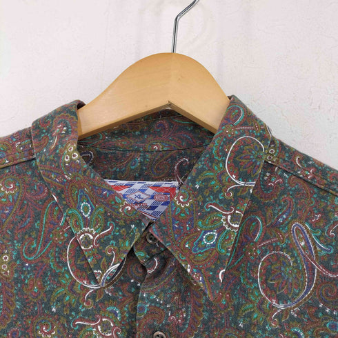 AZZURRA イタリア製 ペイズリー柄 レギュラーカラーシャツ メンズ import:XL