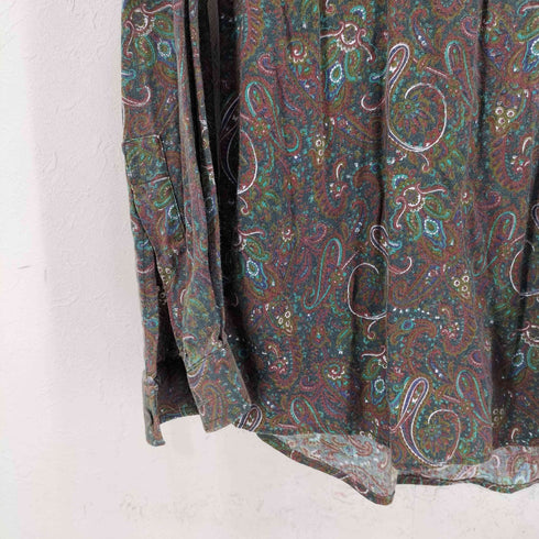 AZZURRA イタリア製 ペイズリー柄 レギュラーカラーシャツ メンズ import:XL