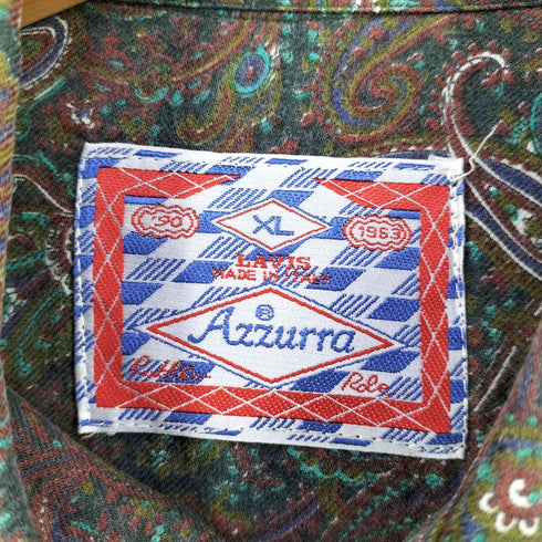 AZZURRA イタリア製 ペイズリー柄 レギュラーカラーシャツ メンズ import:XL