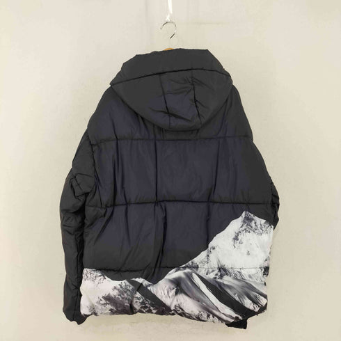 ザラ ZARA ダウンジャケット パフジャケット 雪山プリント メンズ JPN:XL