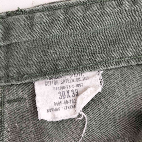 ユーエスアーミー U.S. ARMY TROUSERS UTILITY COTTON SATEEN OG-107 75年会計 メンズ 30