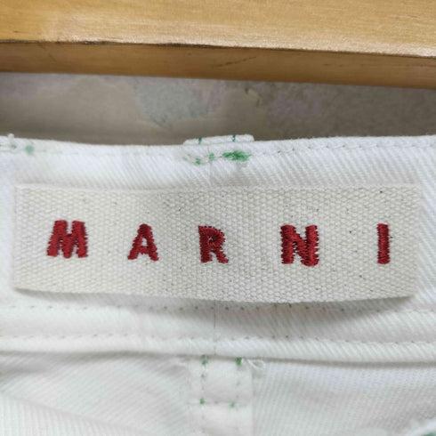 マルニ MARNI グリーンステッチストレートデニムパンツ メンズ JPN:42