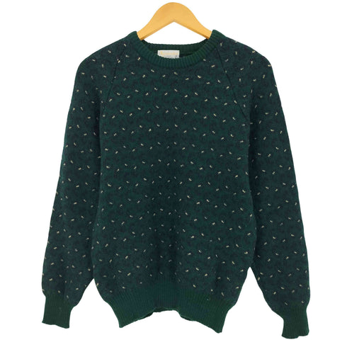 アクアスキュータム AQUASCUTUM 90S 英国製 ペイズリー ウール100 ラグラン ニット セーター メンズ UK:38