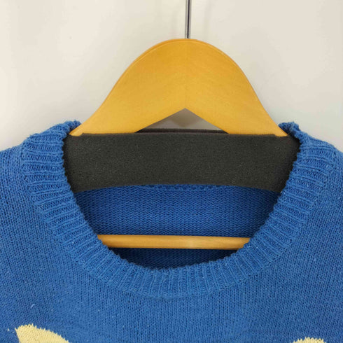 フロント刺繍 クルーネックニット メンズ