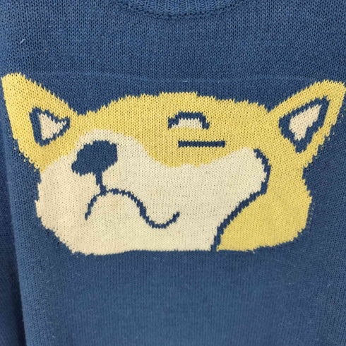 フロント刺繍 クルーネックニット メンズ