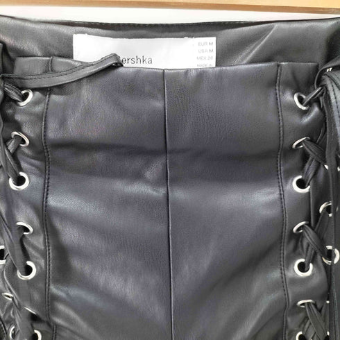 ベルシュカ BERSHKA レースアップデザインフェイクレザーパンツ レディース JPN:M