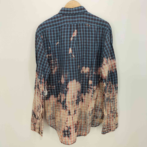 ラルフローレン RALPH LAUREN 90S CLASSIC FIT ポニー刺繍 ブリーチ加工 ボタンダウン L/S チェック シャツ メンズ import:M
