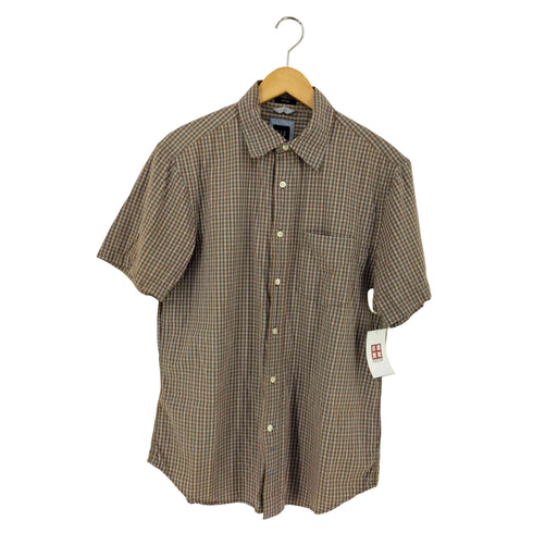 ギャップ Gap FITTED 半袖チェックシャツ メンズ JPN:M