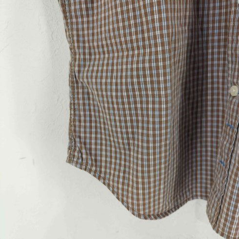 ギャップ Gap FITTED 半袖チェックシャツ メンズ JPN:M