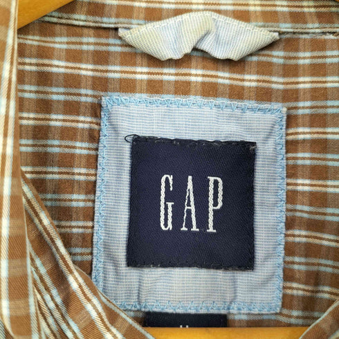 ギャップ Gap FITTED 半袖チェックシャツ メンズ JPN:M