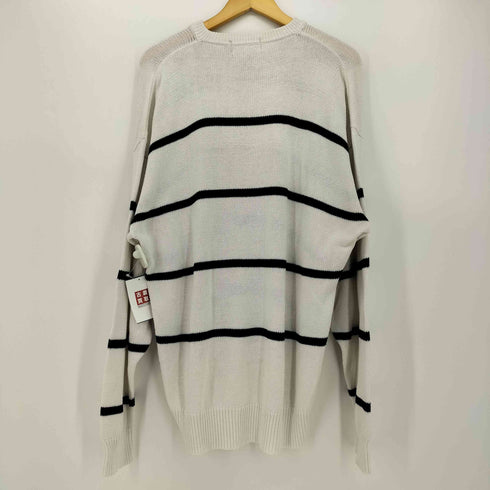 エディーバウアー Eddie Bauer 80‐90S 黒タグ ボーダー コットン ニット セーター メンズ import:XL
