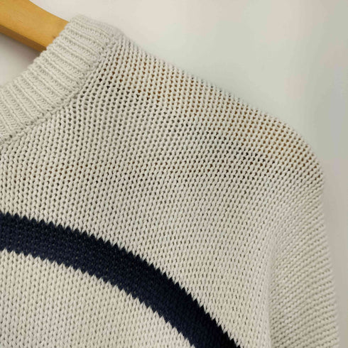 エディーバウアー Eddie Bauer 80‐90S 黒タグ ボーダー コットン ニット セーター メンズ import:XL