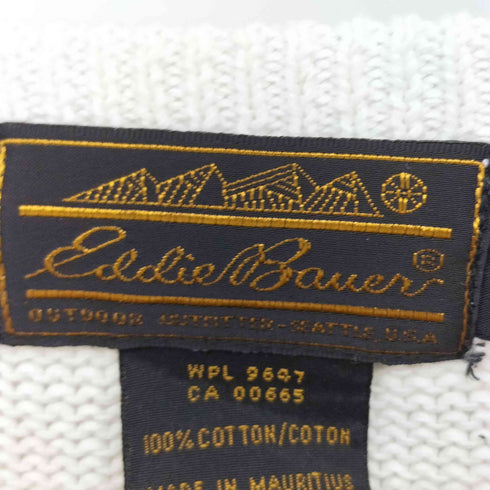 エディーバウアー Eddie Bauer 80‐90S 黒タグ ボーダー コットン ニット セーター メンズ import:XL