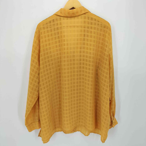 リズベイカー liz baker チェック柄 ダブルポケット L/S オープンカラー シアー シャツ レディース