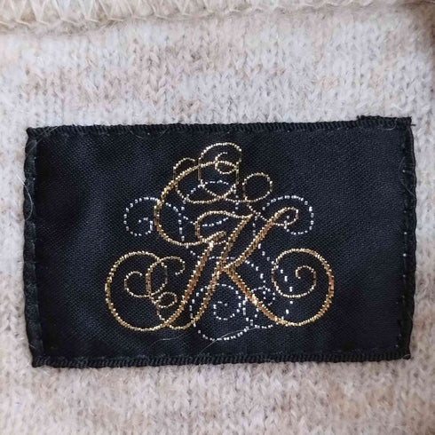 イタリヤ 伊太利屋 アニマル刺繍 レオパード柄 くるみボタン モヘヤ混 ナイロンウール カーディガン レディース JPN:13号
