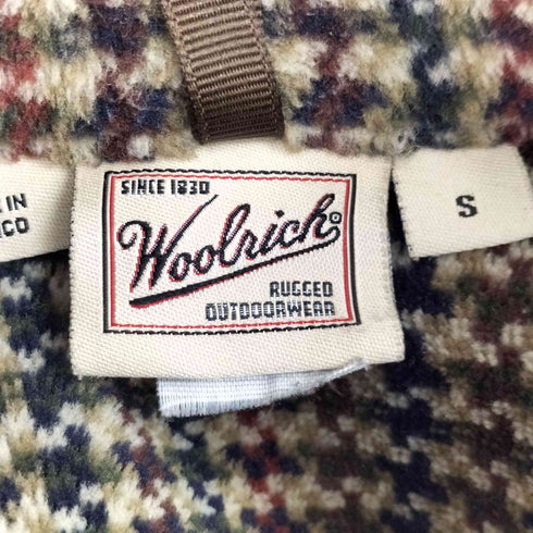 ウールリッチ WOOLRICH 千鳥柄 ハーフジップフリースプルオーバー メンズ JPN:S