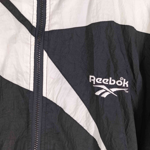 リーボック Reebok 90S ナイロンモノトーンジャケット 刺繍ロゴ グットサイズ メンズ import:L