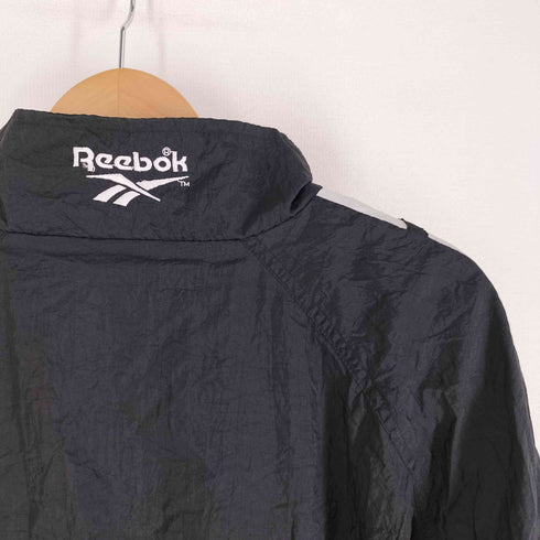 リーボック Reebok 90S ナイロンモノトーンジャケット 刺繍ロゴ グットサイズ メンズ import:L