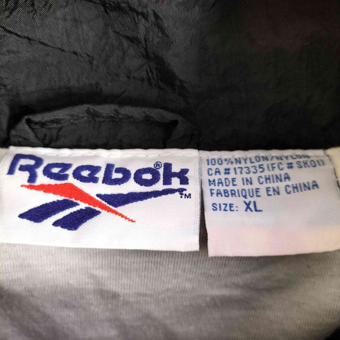 リーボック Reebok 90S ナイロンモノトーンジャケット 刺繍ロゴ グットサイズ メンズ import:L