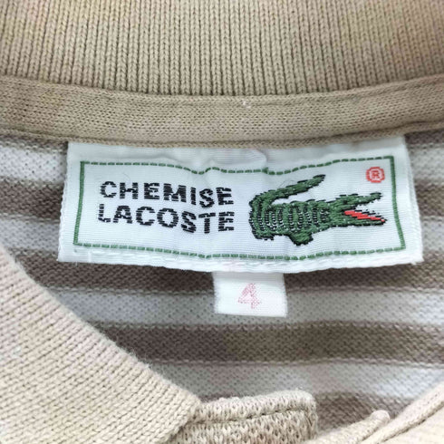 シュミーズラコステ CHEMISE LACOSTE 90s ワニ刺しゅうボーダー柄ポロシャツ レディース 4