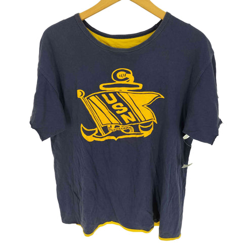 ジャンピンジャップフラッシュ JUMPIN JAP FLASH USN フラッグ プリント ダブルフェイス クルーネック Tシャツ メンズ JPN:M