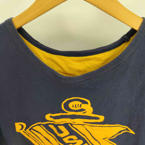 ジャンピンジャップフラッシュ JUMPIN JAP FLASH USN フラッグ プリント ダブルフェイス クルーネック Tシャツ メンズ JPN:M