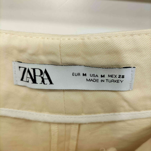 ザラ ZARA コットンリネン サイドポケットワイドパンツ レディース M