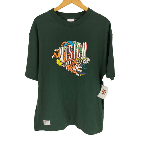 ヴィジョンストリートウェア VISION STREET WEAR タイガー フラワー スケート ロゴ プリント クルーネック Tシャツ メンズ import:L