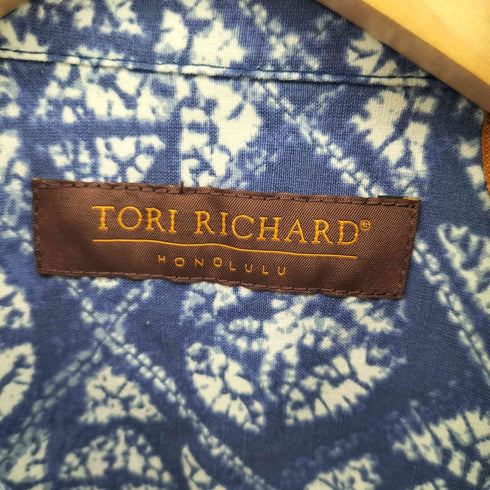 トリリチャード TORI RICHARD シルクリネン 総柄ハーフスリーブシャツ メンズ import:L