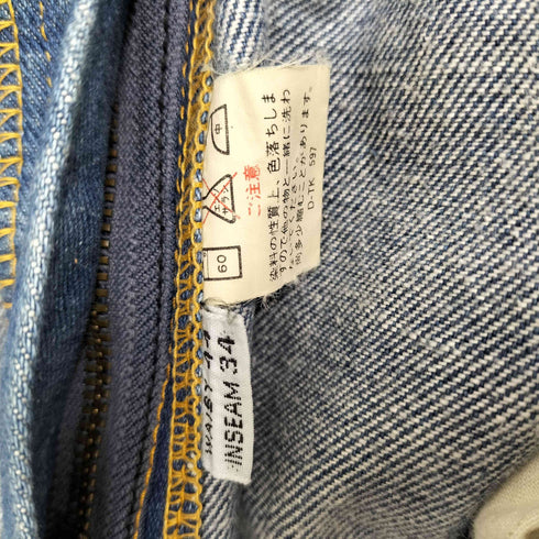 リー Lee RIDERS ボタン裏2 刻印 🄬M.R. 革パッチ ジップフライ 5ポケット デニムパンツ メンズ W:44 I:34