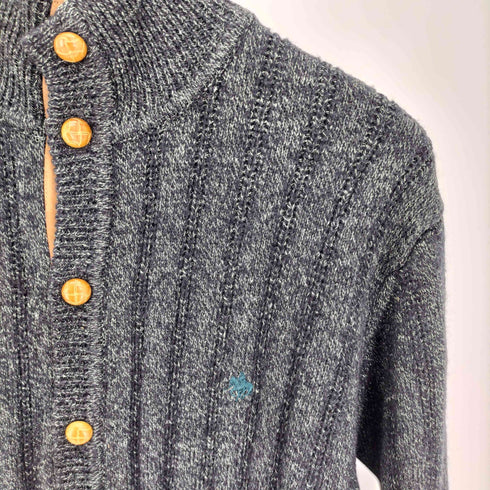 ポロブリティッシュカントリースピリット POLO BRITISH COUNTRY SPIRIT ポニー刺繍 メランジ スタンドネック ニット カーディガン メンズ import:M