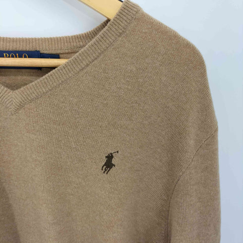 ポロラルフローレン POLO RALPH LAUREN ポニー刺繍 メリノウール Vネックニット レディース L