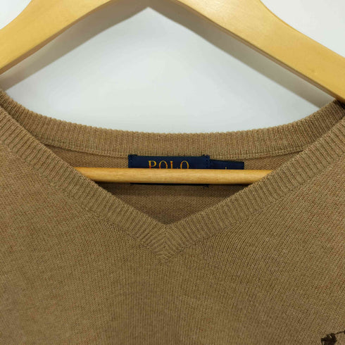 ポロラルフローレン POLO RALPH LAUREN ポニー刺繍 メリノウール Vネックニット レディース L
