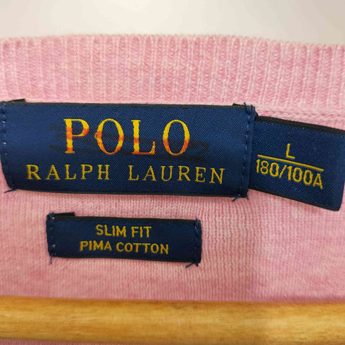 ポロラルフローレン POLO RALPH LAUREN ポニー刺繍 Vネックコットンニット レディース L