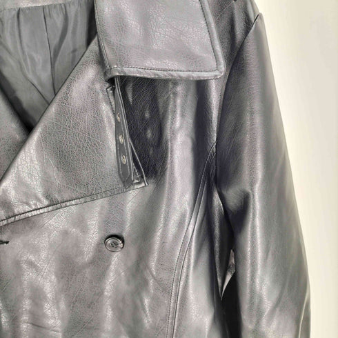 agate label フェイクレザー トレンチコート レディース LL