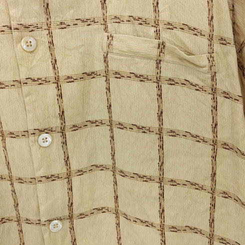 ナットナスト NAT NAST 90-00S シルク オープンカラー チェック S/S シャツ メンズ import:XL